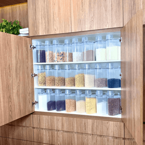 Kit 4 Potes Herméticos Porta Mantimento com Copo Medidor 2,5 Litros