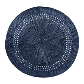 Kit 8 Jogos Americanos Redondo Azul Marinho 38cm