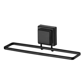 Kit Acessórios Banheiro Fixação Ventosa Preto Fosco 3 Peças