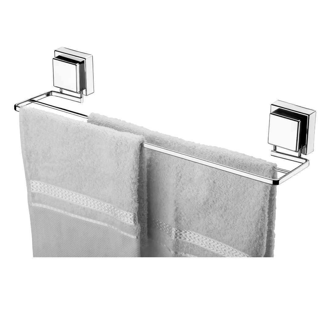 Kit Banheiro Acessórios Fixação Ventosa Cromado 3 Peças