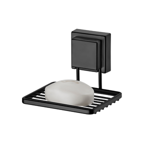 Kit Banheiro Acessórios Fixação Ventosa Preto Fosco 3 Peças