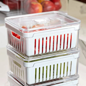 Kit de 4 Organizadores de Geladeira Clear Fresh com Cesto 2,2 Litros