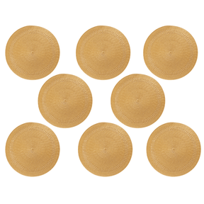 Kit de 8 Jogo Americano Redondo em Poliester Mostarda 38cm