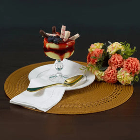 Kit de 8 Jogo Americano Redondo em Poliester Mostarda 38cm