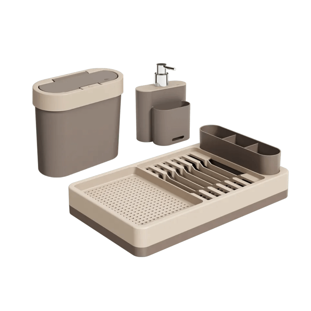 Kit Flat para Cozinha Bege 3 Peças