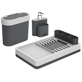 Kit Flat para Cozinha Cinza 3 Peças