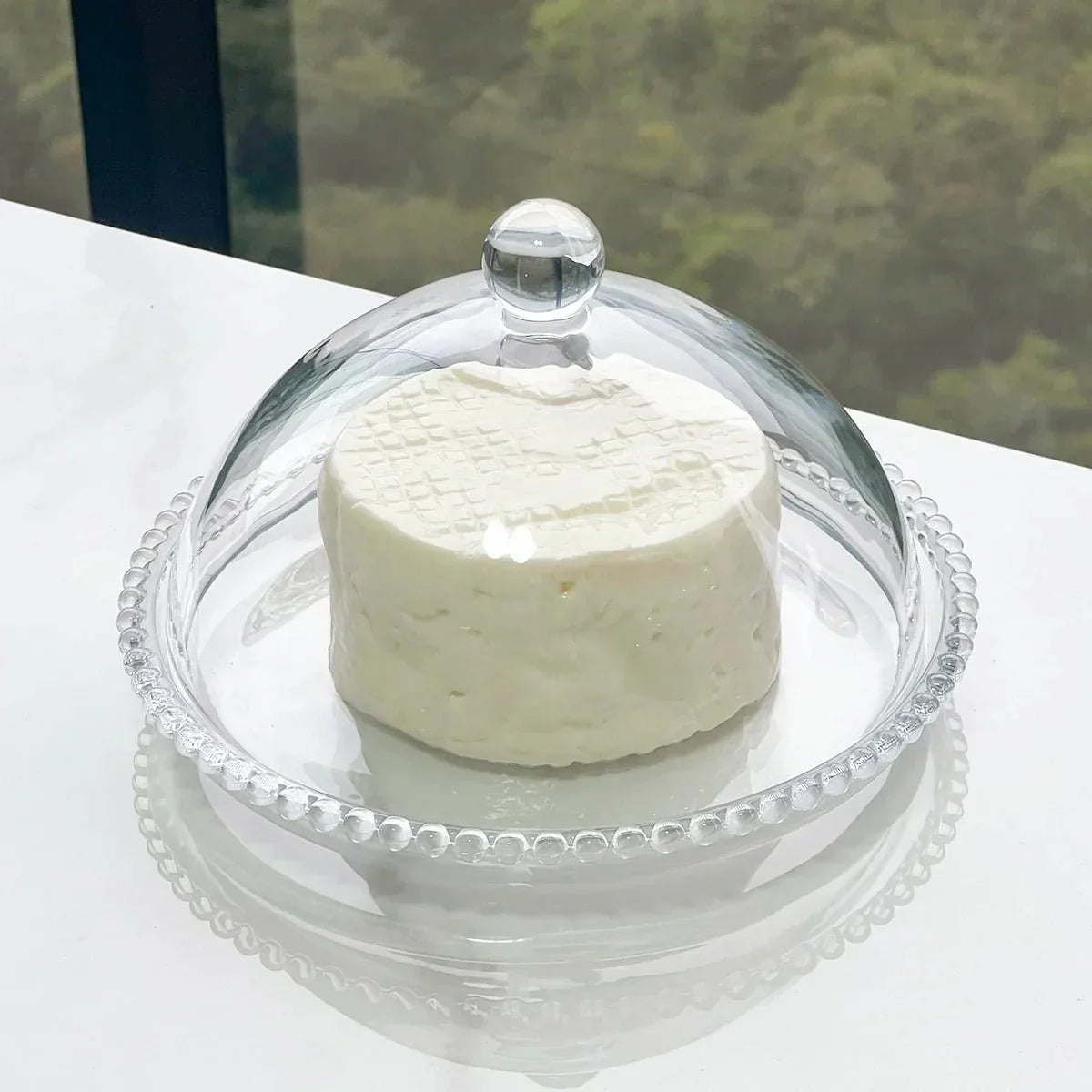 Kit Manteigueira e Queijeira de Cristal Pearl 2 Peças