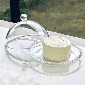 Kit Manteigueira e Queijeira de Cristal Pearl 2 Peças