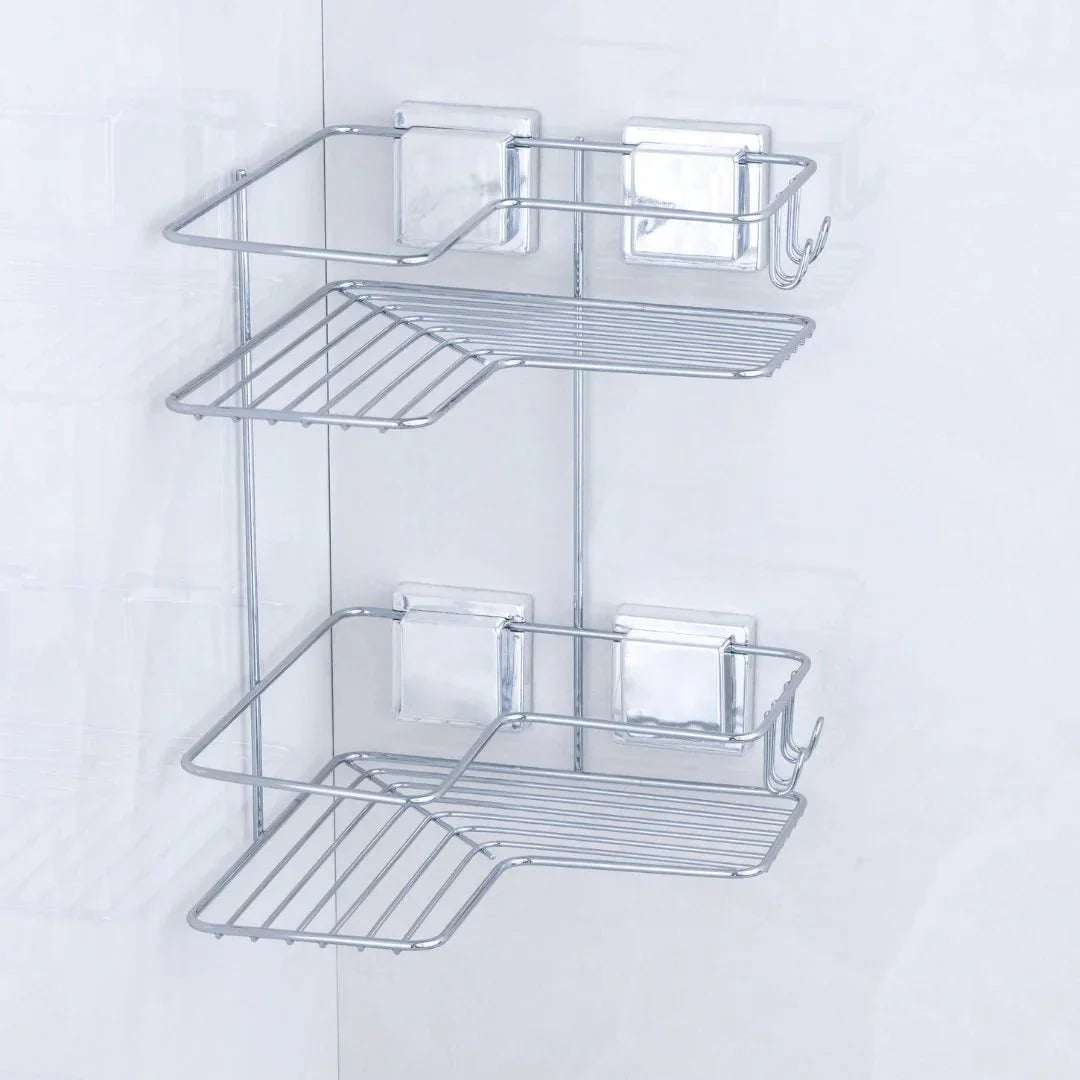 Kit para Banheiro Acessórios de Ventosa Cromado - 4 Peças