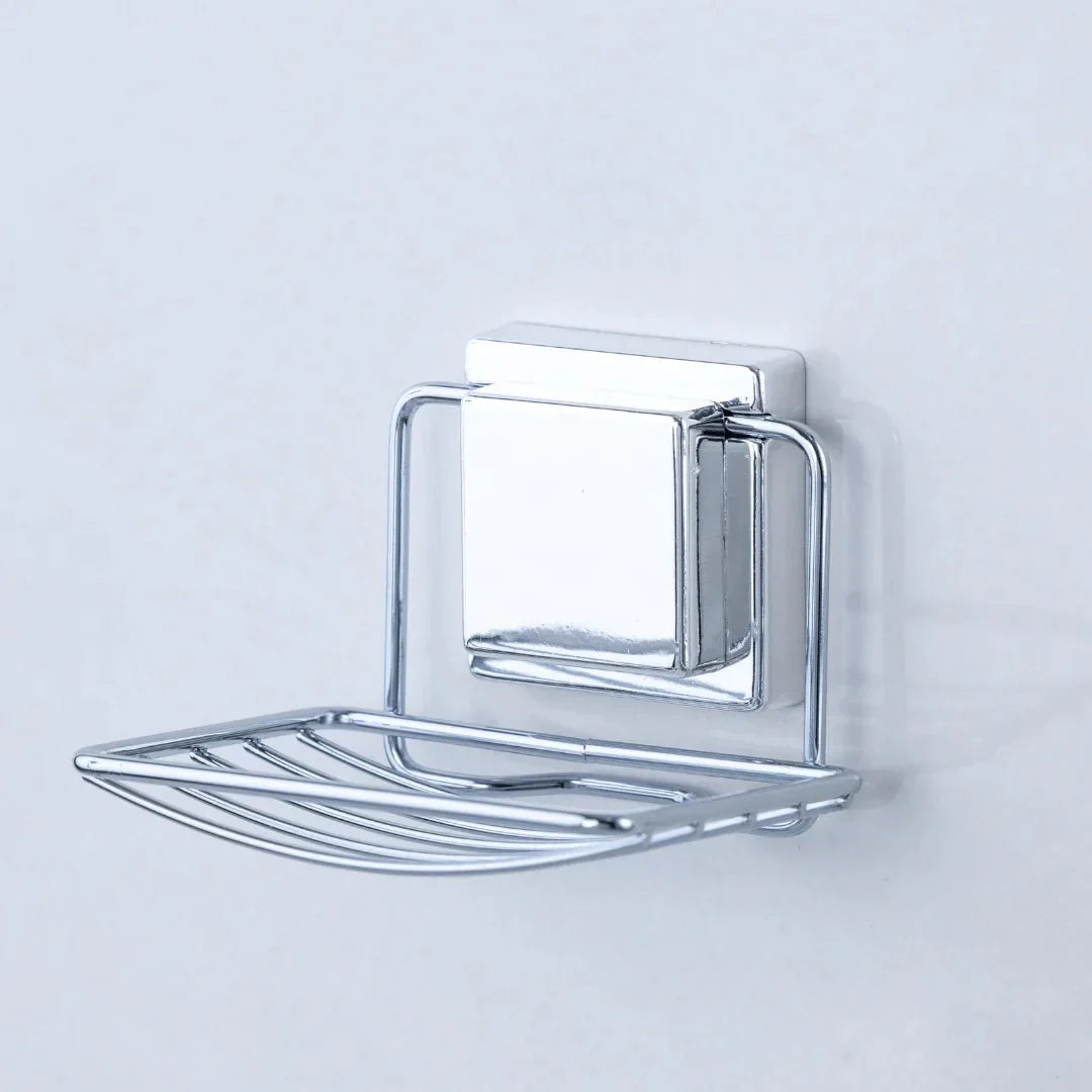 Kit para Banheiro em Aço com Ventosa Cromado - 3 Peças