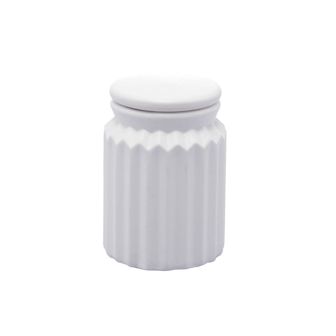 Kit para Banheiro em Cerâmica Stripes Branco 2 Peças