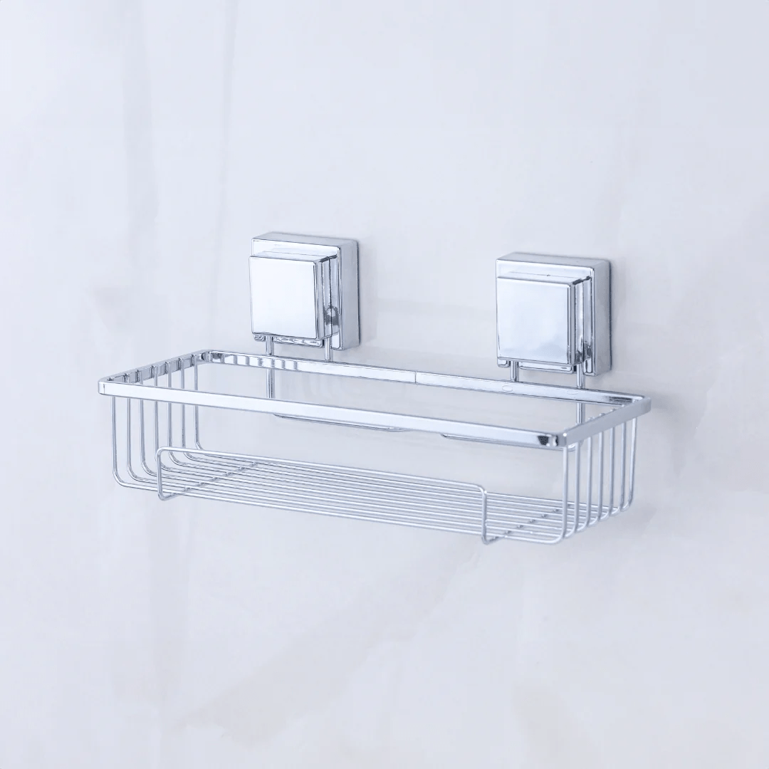 Kit Porta Shampoo e Saboneteira com Ventosa Cromado