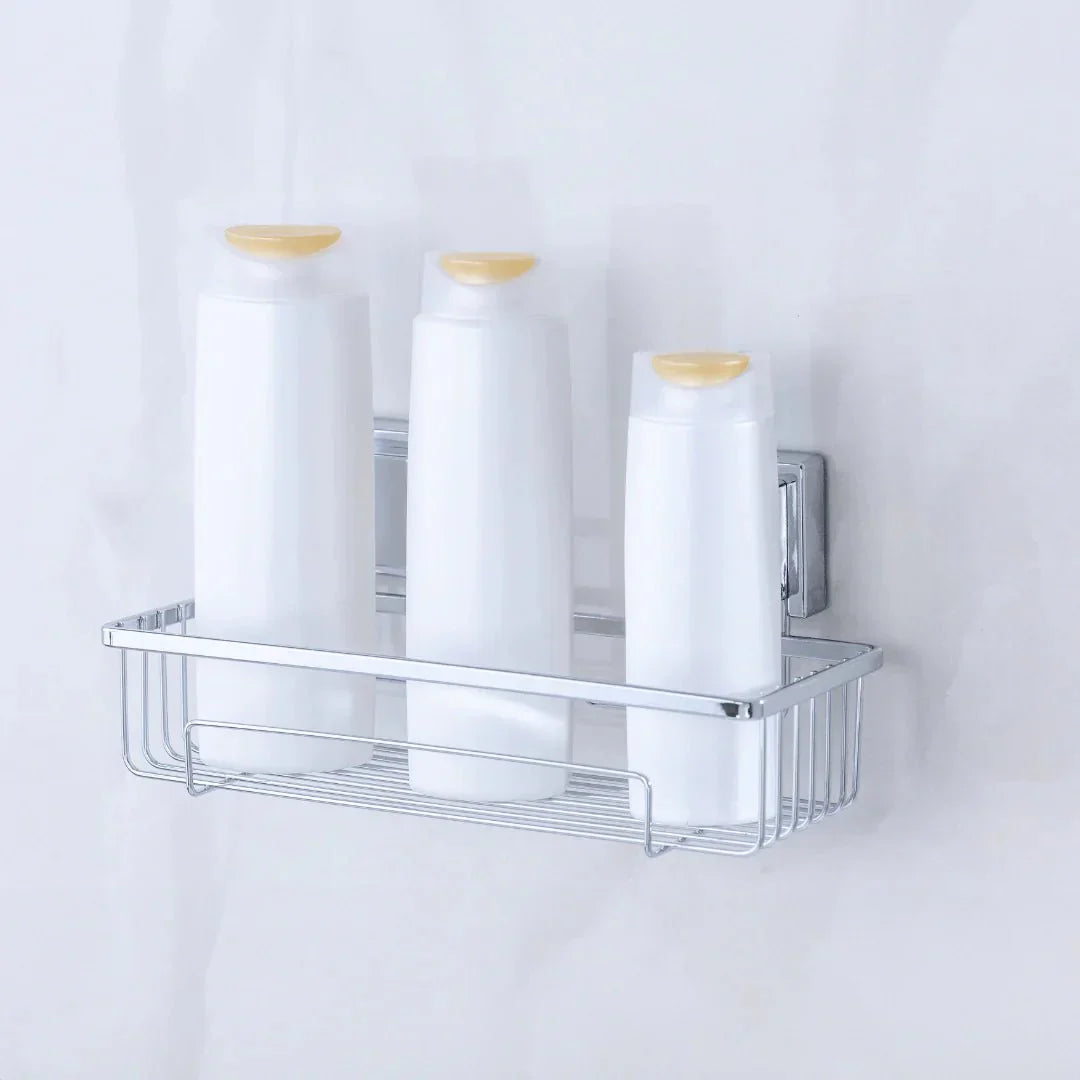 Kit Porta Shampoo e Saboneteira com Ventosa Cromado