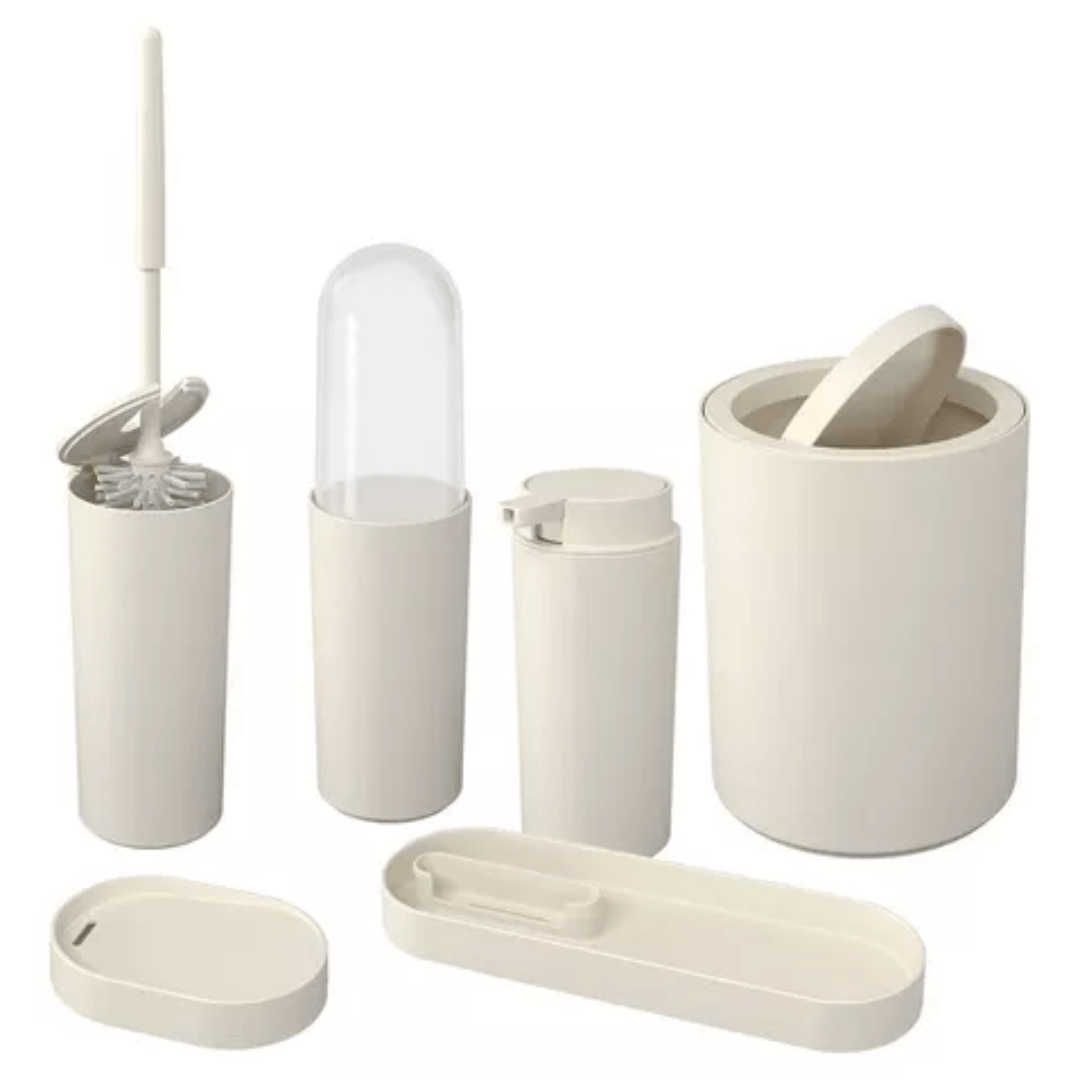 Kit Serene para Banheiro Bege 6 Peças