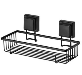 Kit Suporte Para Shampoo + Saboneteira com Ventosa Preto