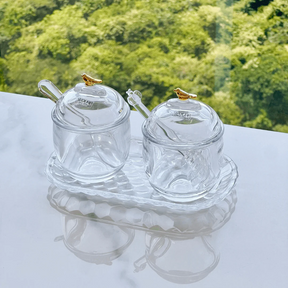 Kit Meleira + Açucareiro de Cristal Golden Bird