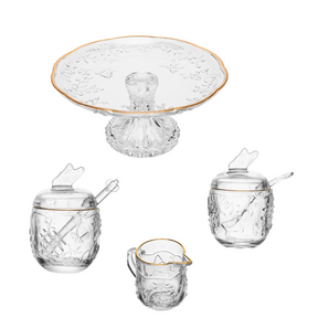 Kit para Mesa Posta New Butterfly Fio de Ouro 4 Peças