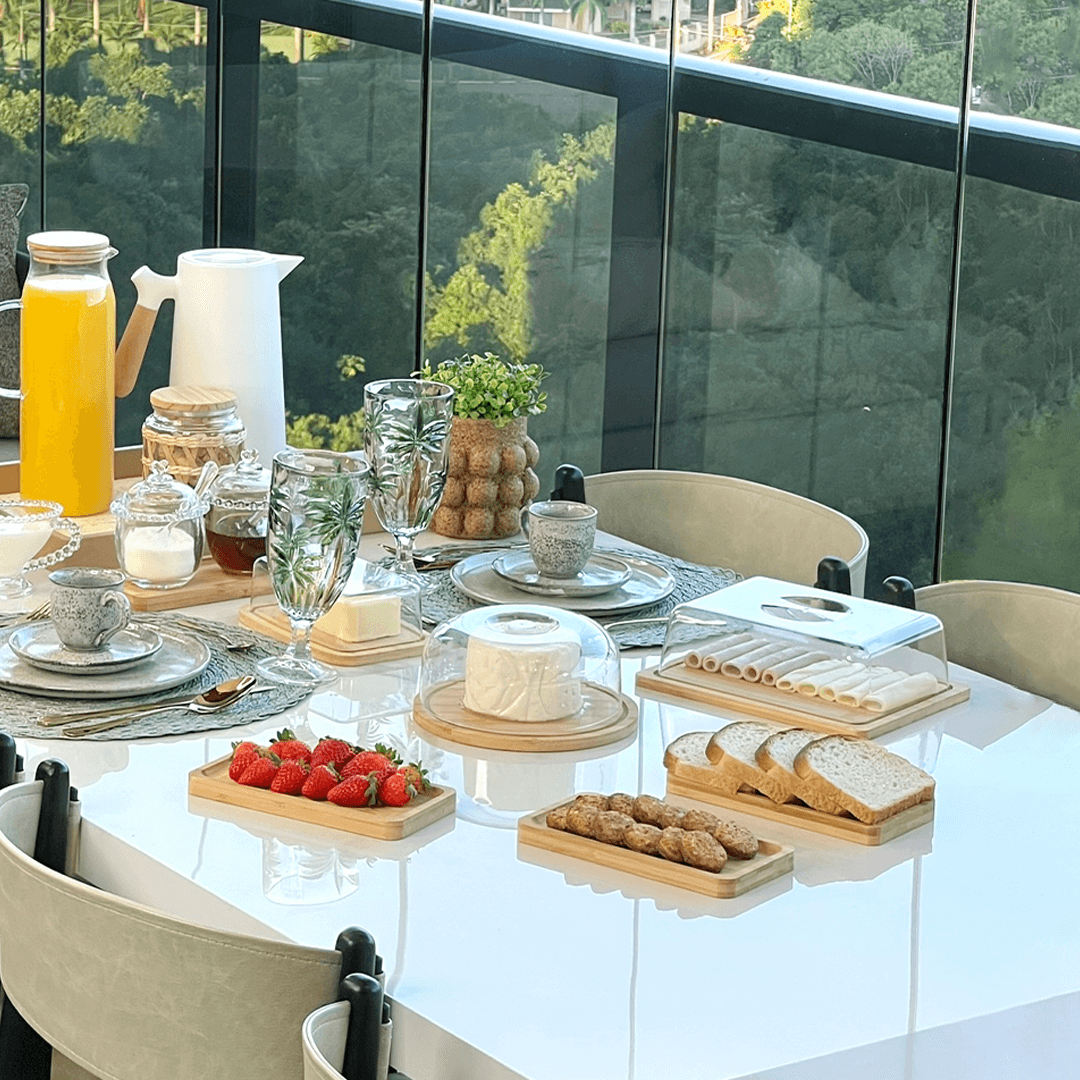 Kit 3 Bandejas Petisqueiras Hire de Bambu 20cm x 10cm