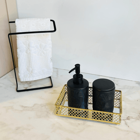 Bandeja em Metal com Espelho Barcelona Dourado 21cm