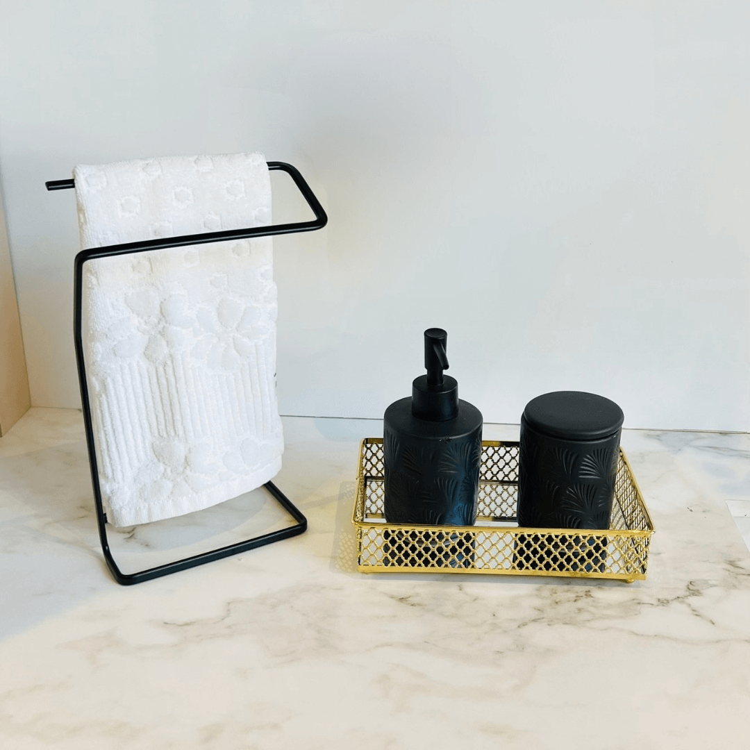 Bandeja em Metal com Espelho Barcelona Dourado 21cm