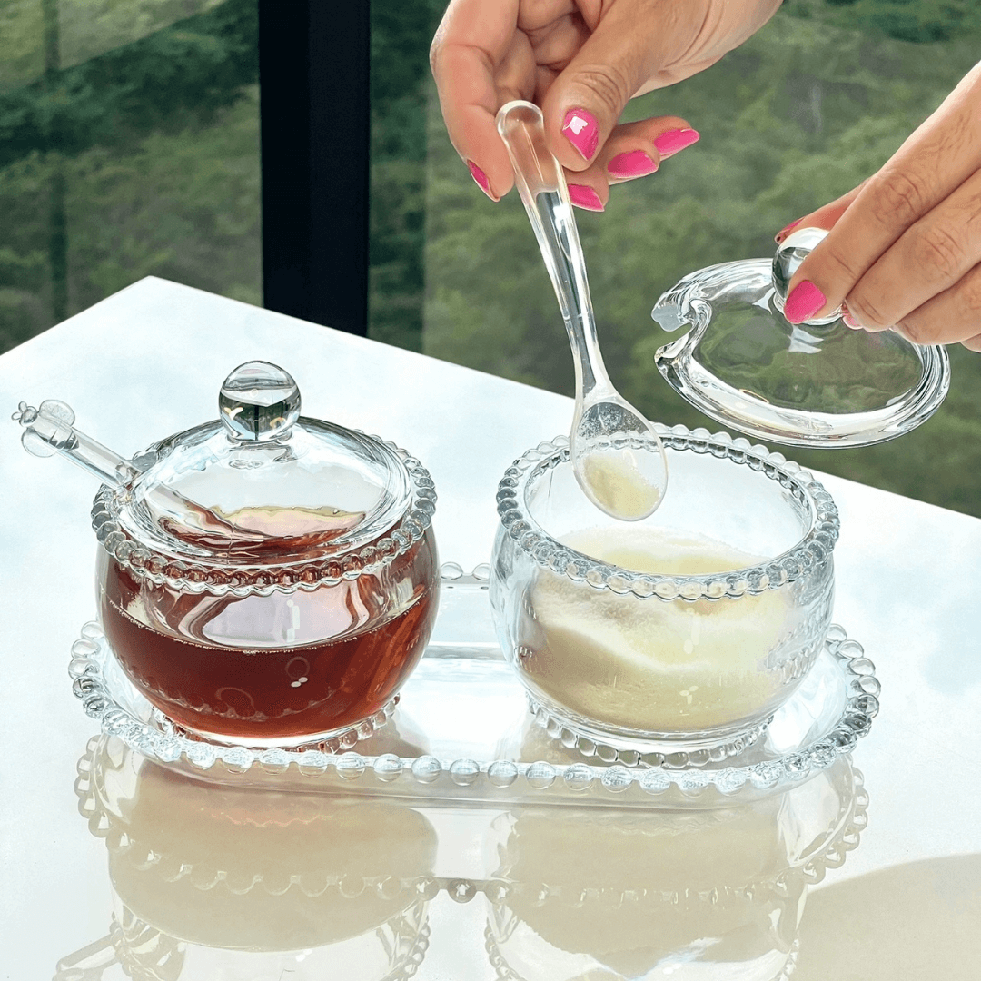 Kit 3 Peças Meleira, Açucareiro e Travessa Pearl