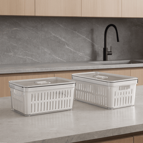 Kit 2 Organizadores Clear Fresh com Cesto 5 Litros