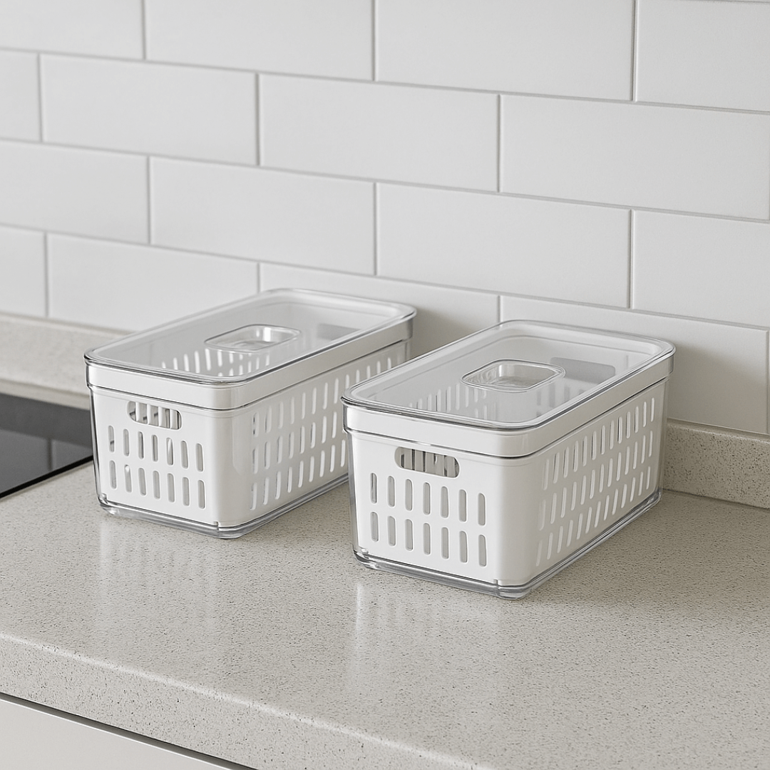 Kit 2 Organizadores Clear Fresh com Cesto 5 Litros