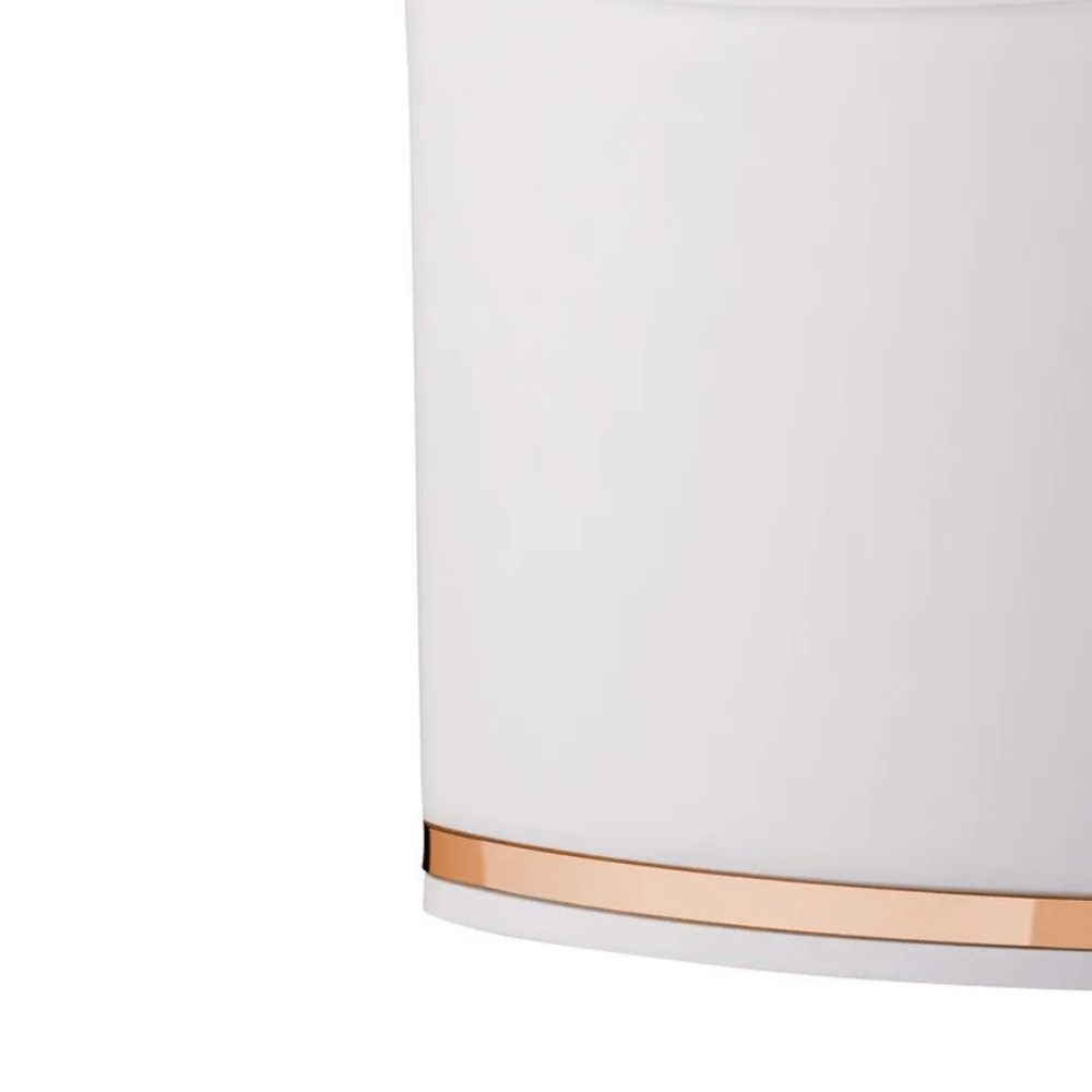 Lixeira 2,5 Litros Branca Com Faixa Rose Gold