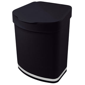 Lixeira 2,5 Litros Preta Com Faixa Cromada