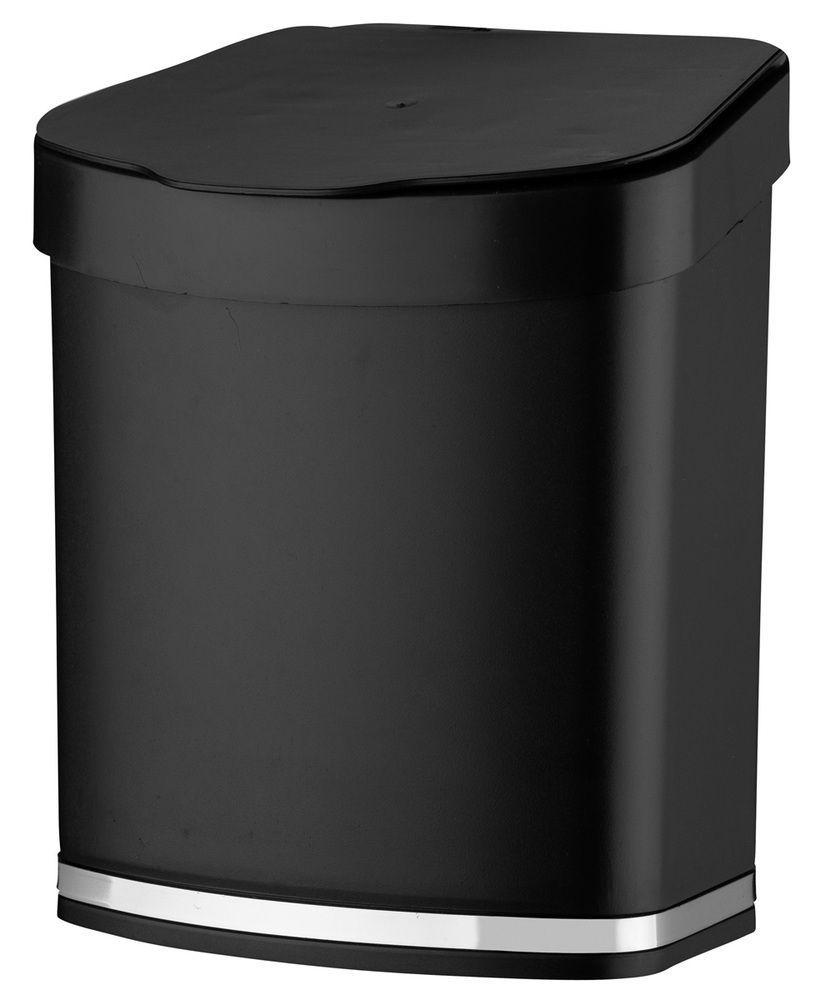 Lixeira 2,5 Litros Preta Com Faixa Cromada