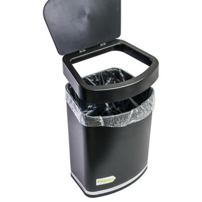 Lixeira 2,5 Litros Preta Com Faixa Cromada