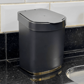 Lixeira 2,5 Litros Preta e Dourado