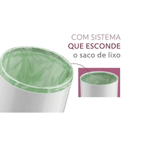 Lixeira Basculante 5 Litros Branco com Dourado