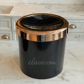Lixeira Basculante 5 Litros Preta com Rose Gold