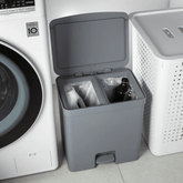 Lixeira de Pedal Trium Duplo Compartimento Chumbo 20 Litros