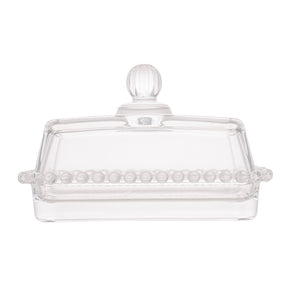 Manteigueira Cristal de Chumbo com Tampa Pearl 17cm x 10,5cm x 10cm