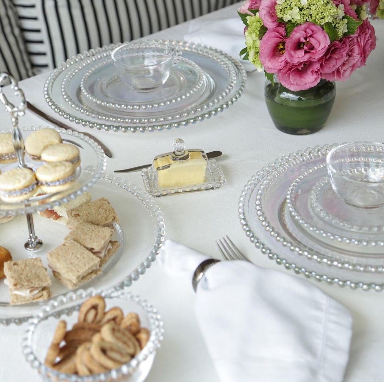 Manteigueira Cristal Pearl Bolinha - 11 cm