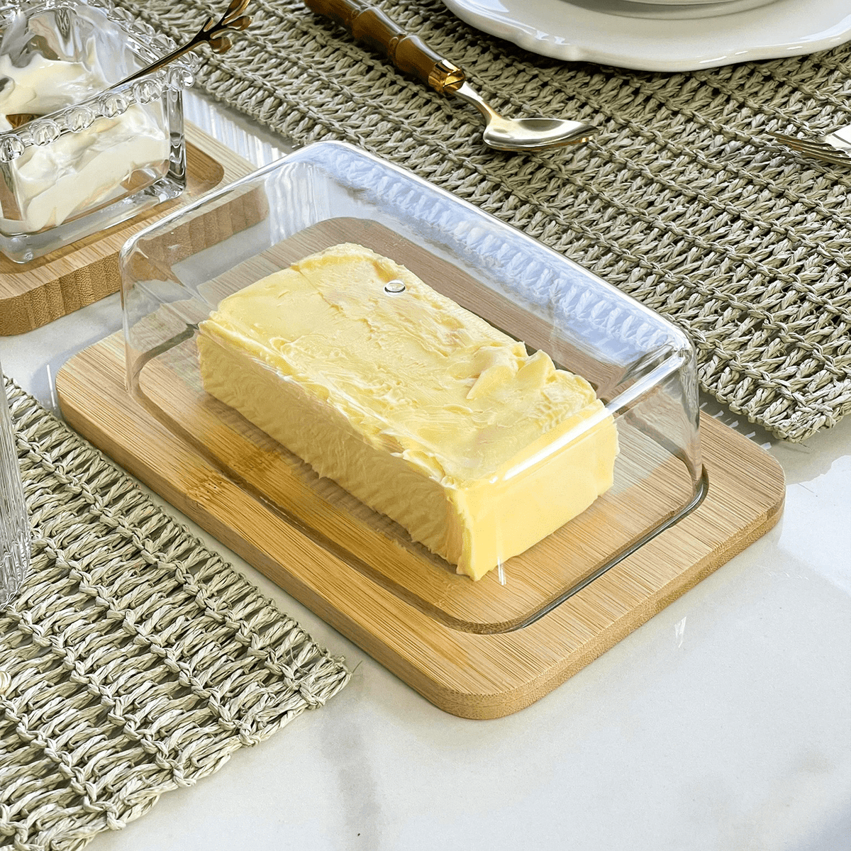 Manteigueira de Bambu com Tampa 19cm