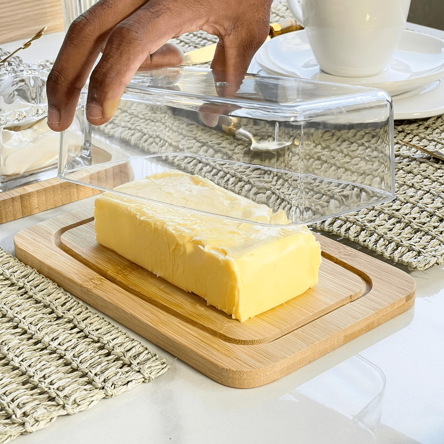 Manteigueira de Bambu com Tampa 19cm