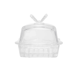 Manteigueira de Vidro com Tampa 17cm Butterfly