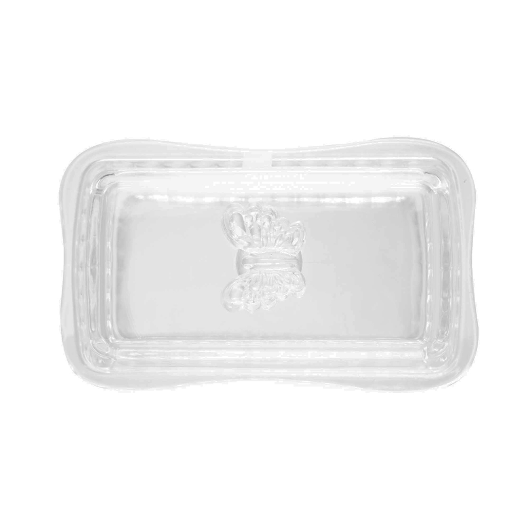 Manteigueira de Vidro com Tampa 17cm Butterfly