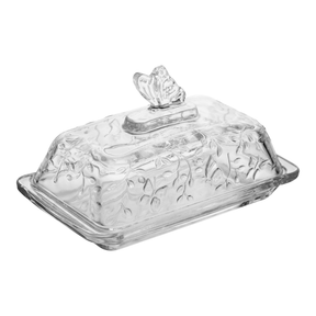 Manteigueira em Cristal com Tampa New Butterfly 18cm