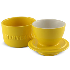 Manteigueira Francesa em Cerâmica Amarela