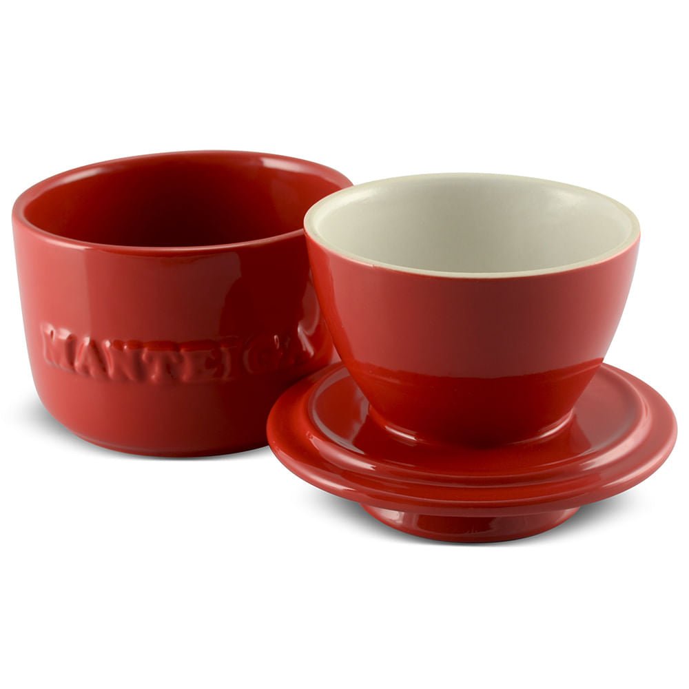 Manteigueira Francesa em Cerâmica Vermelha