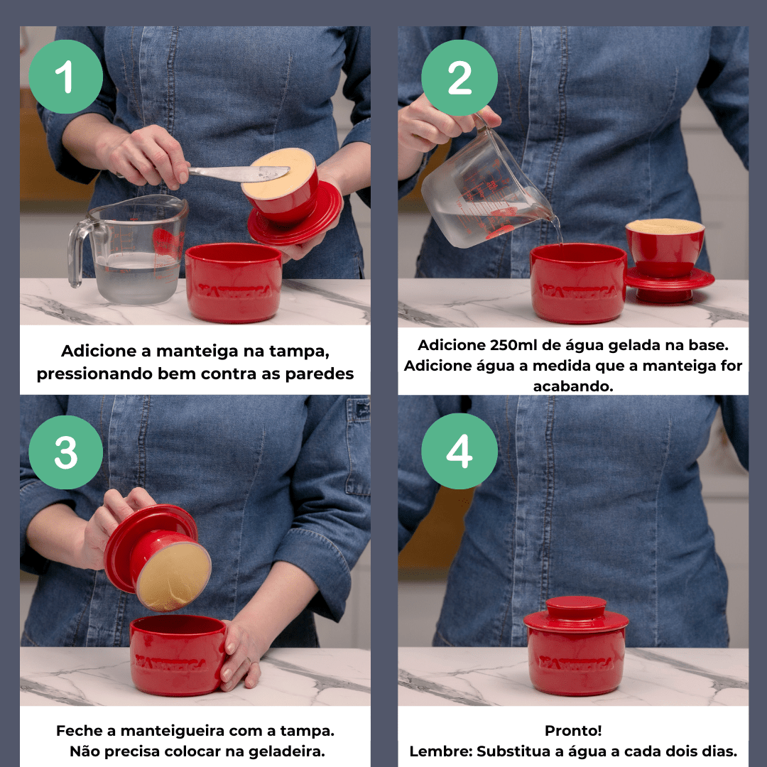 Manteigueira Francesa em Cerâmica Vermelha