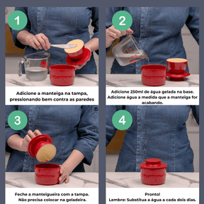 Manteigueira Francesa em Cerâmica Vermelha