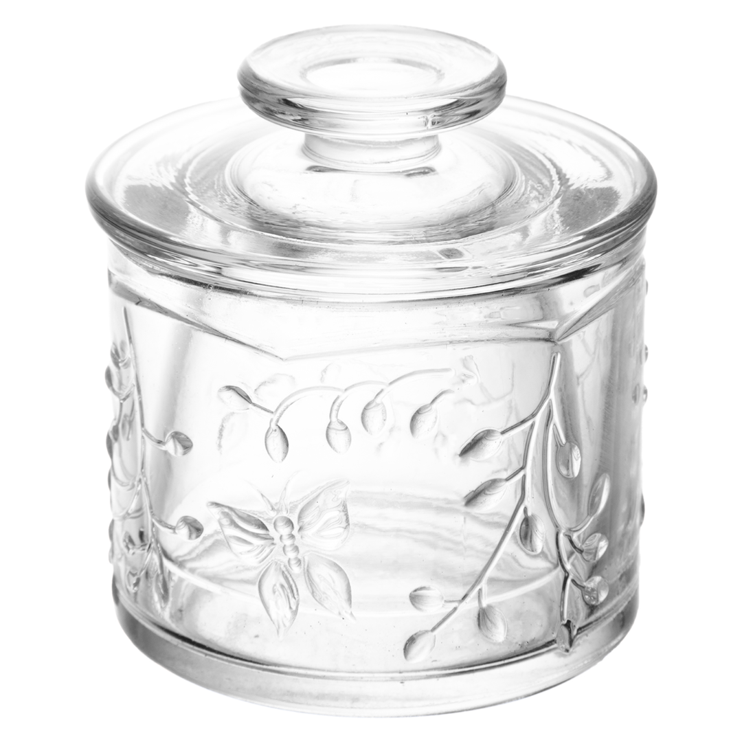 Manteigueira Francesa New Butterfly em Cristal Ecológico 9cm