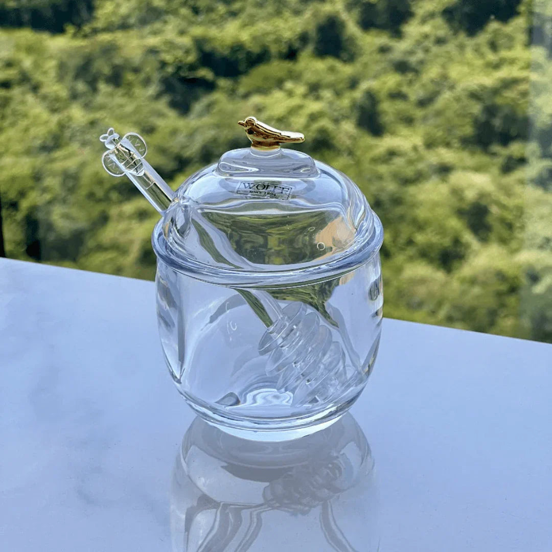 Kit Meleira + Açucareiro de Cristal Golden Bird