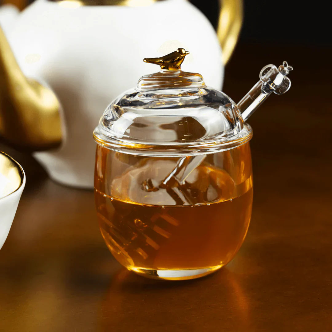 Kit Meleira + Açucareiro de Cristal Golden Bird