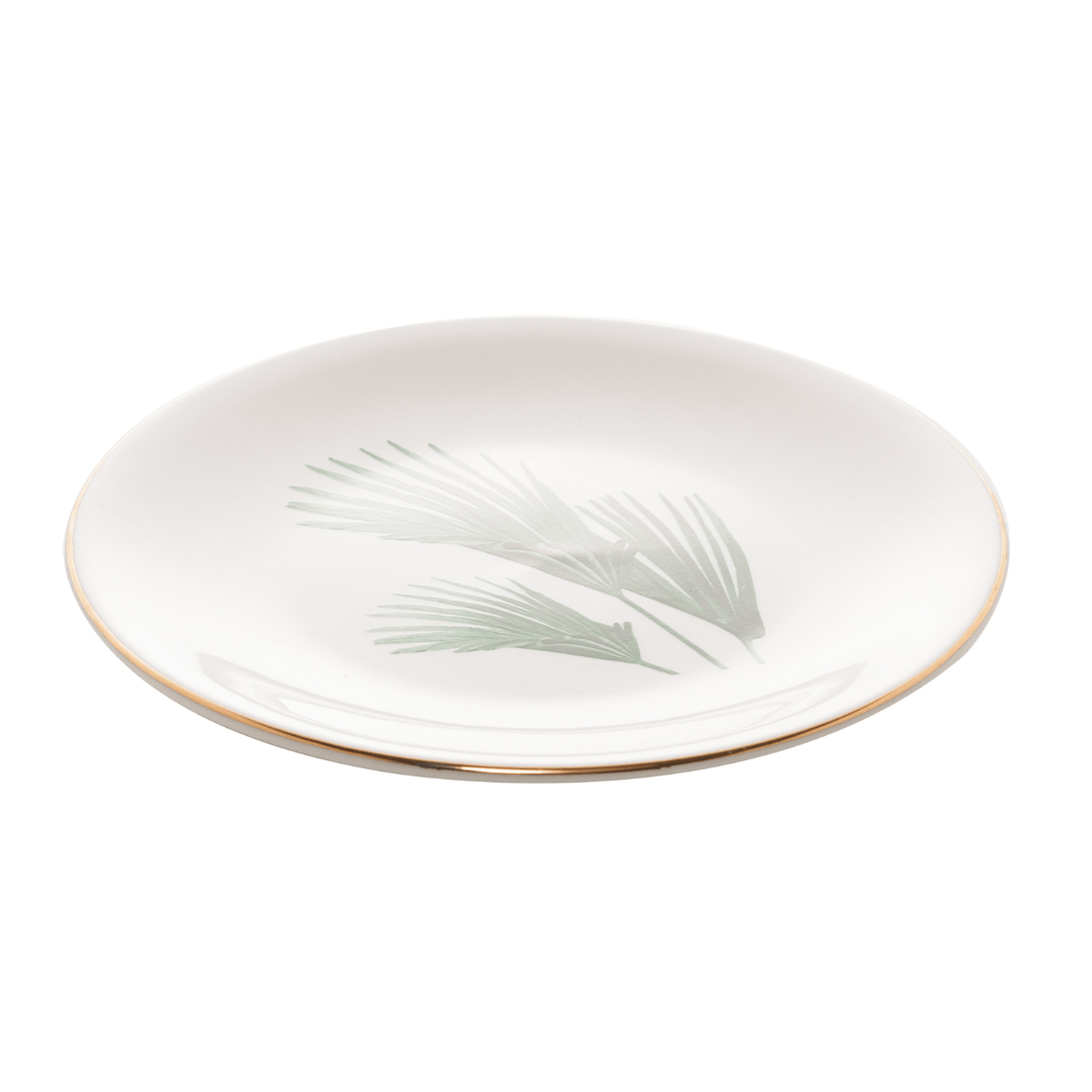Mini Prato Decorativo Porcelana Leaf Redondo - 15 cm